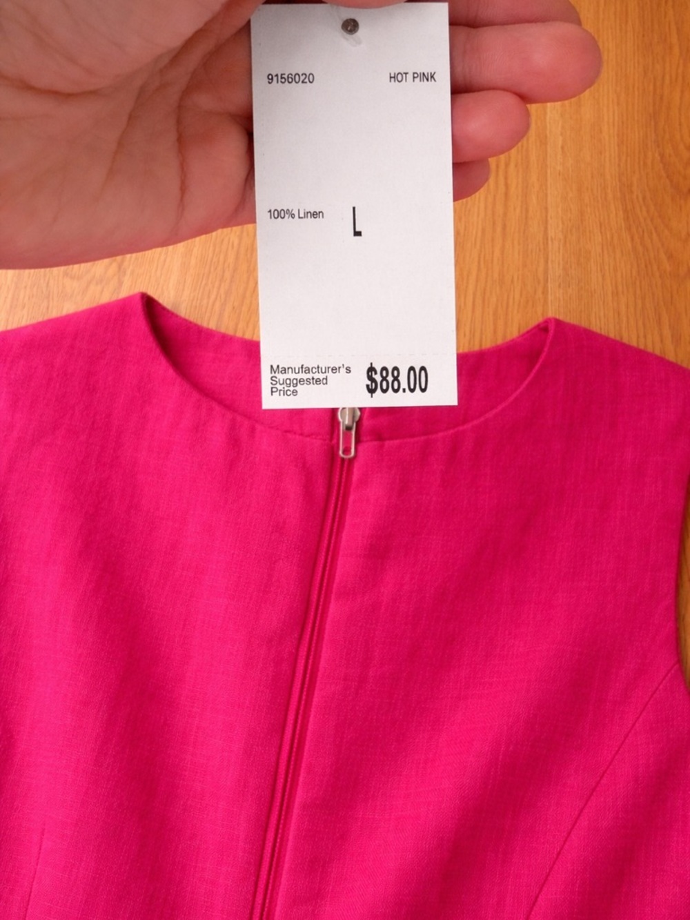 NWT Philosophy Linen Sleeveless Pink dress Size Large Shift - Picture 4 of 5